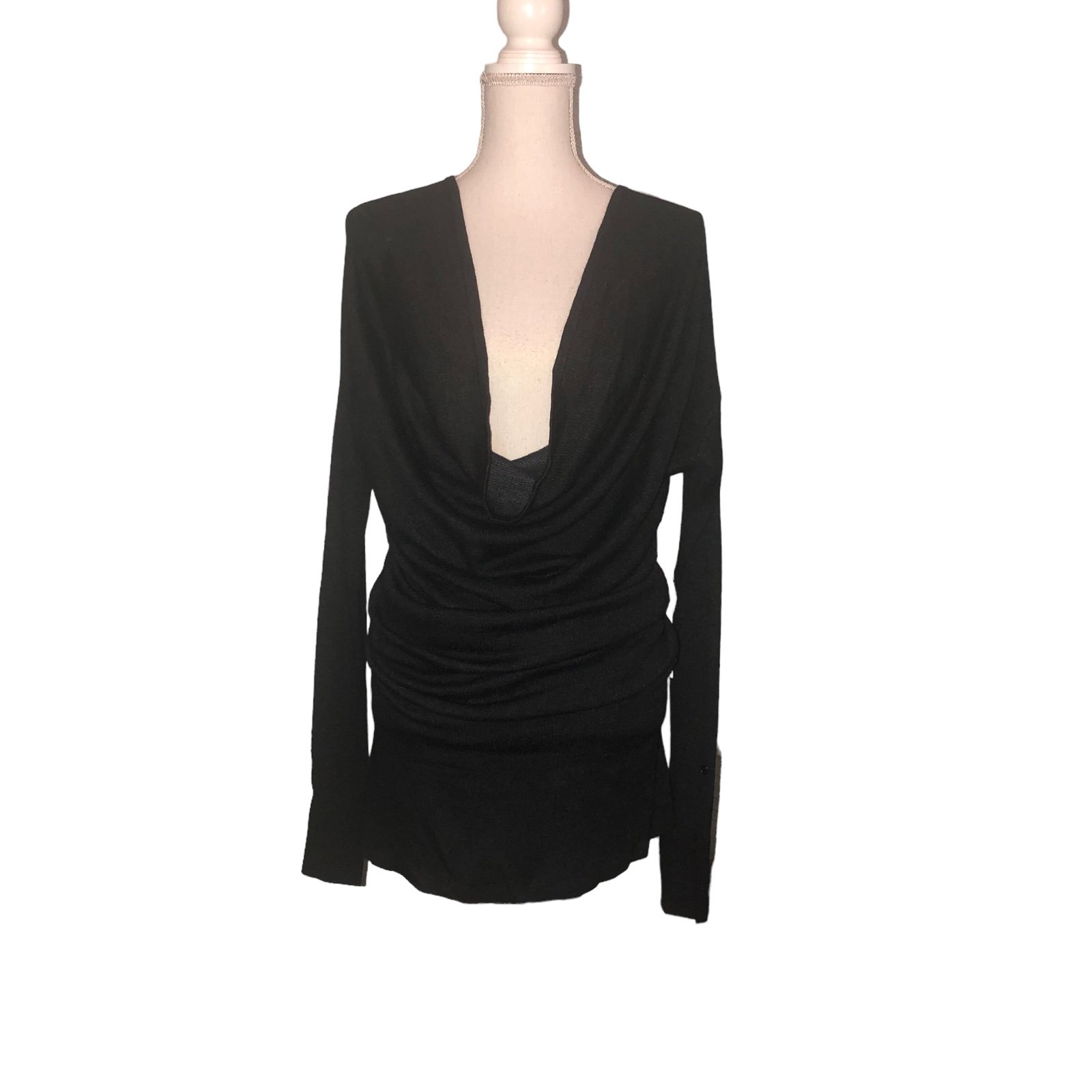 LULULEMON Sz 8 Serenity Gray Reversible Long Sleeve Yoga Dress Tunic Sweater
