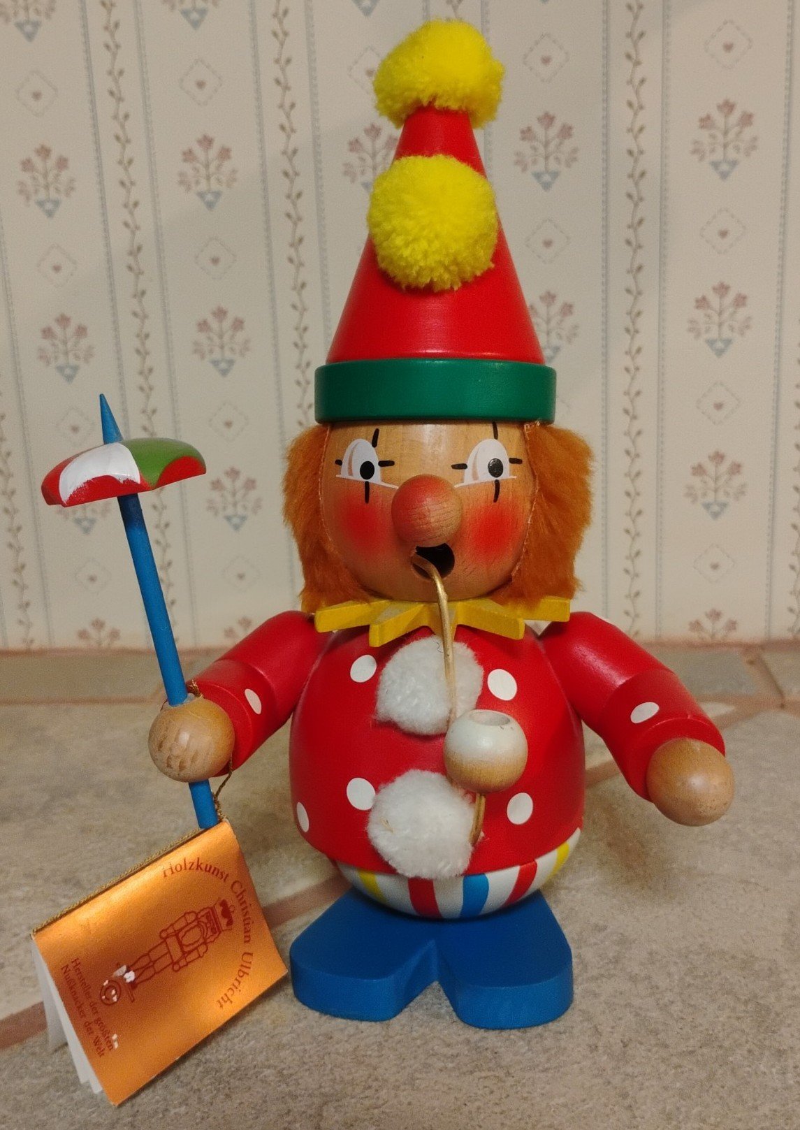 Christian Ulbricht Vintage 8 Red Headed Clown Wooden Smoker.