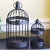 New 2-Pack of Black Halloween Bird Cage Candle Holder Lanterns for Table Decor