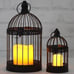 New 2-Pack of Black Halloween Bird Cage Candle Holder Lanterns for Table Decor