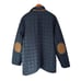 TailorByrd Men's Quilted Elbow Patch Removable Dickey Jacket Blue Size XL