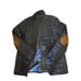 TailorByrd Men's Quilted Elbow Patch Removable Dickey Jacket Blue Size XL
