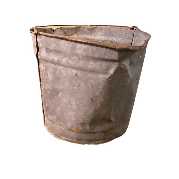 Vintage Galvanized Farm Bucket Pail Galvanized