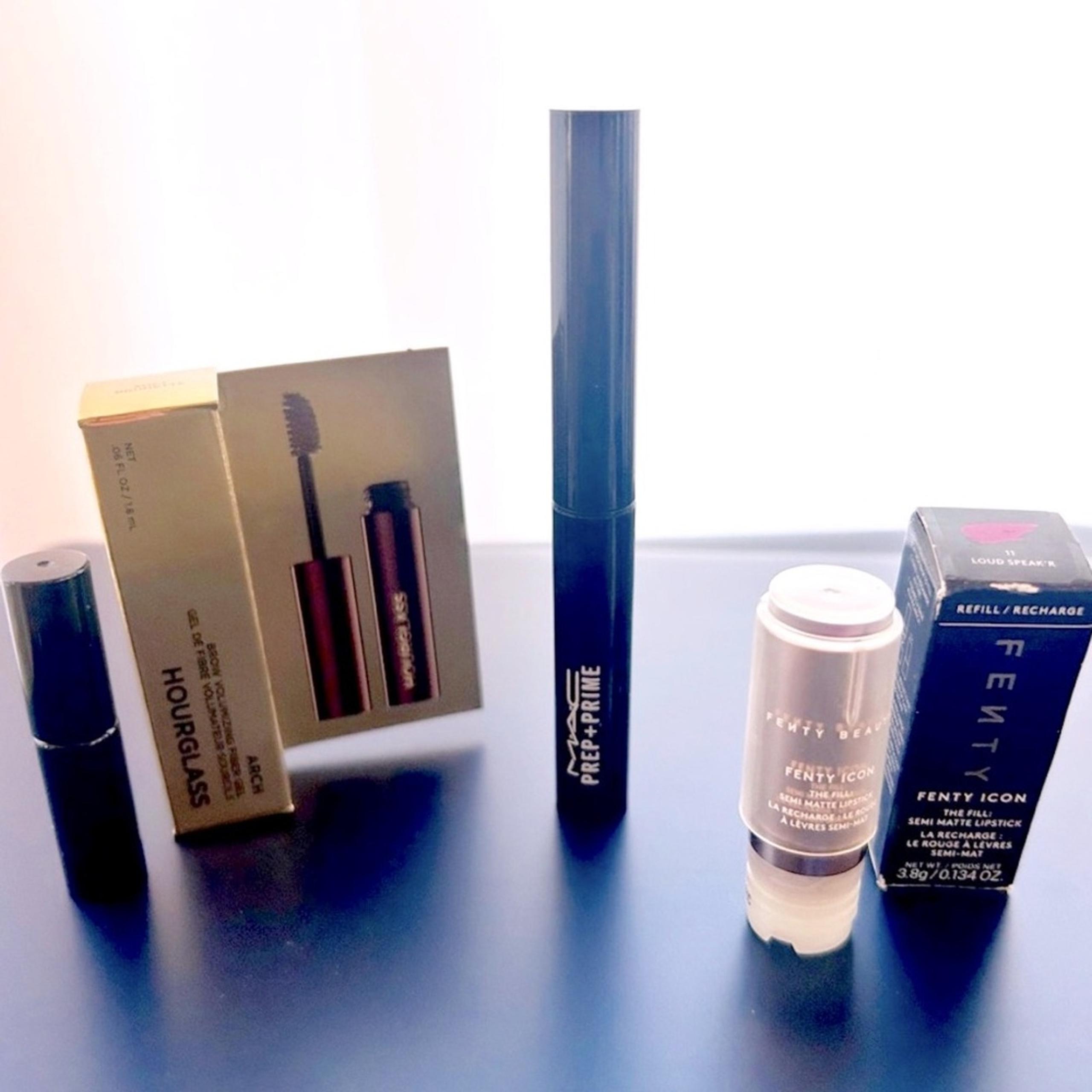 Makeup Collection Fenty Lipstick Hourglass Brow Gel and MAC Prep and Prime NEW