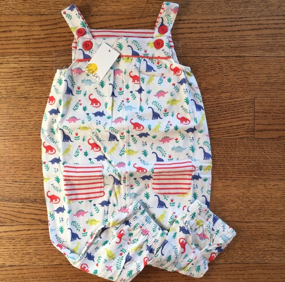 Mini Boden Dino overalls NWT