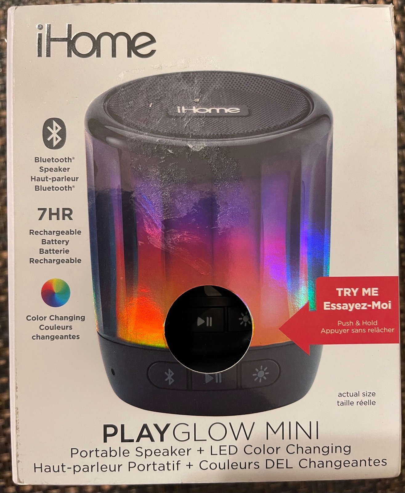 iHome Play Glow Mini Portable Speaker + LED Color Changing