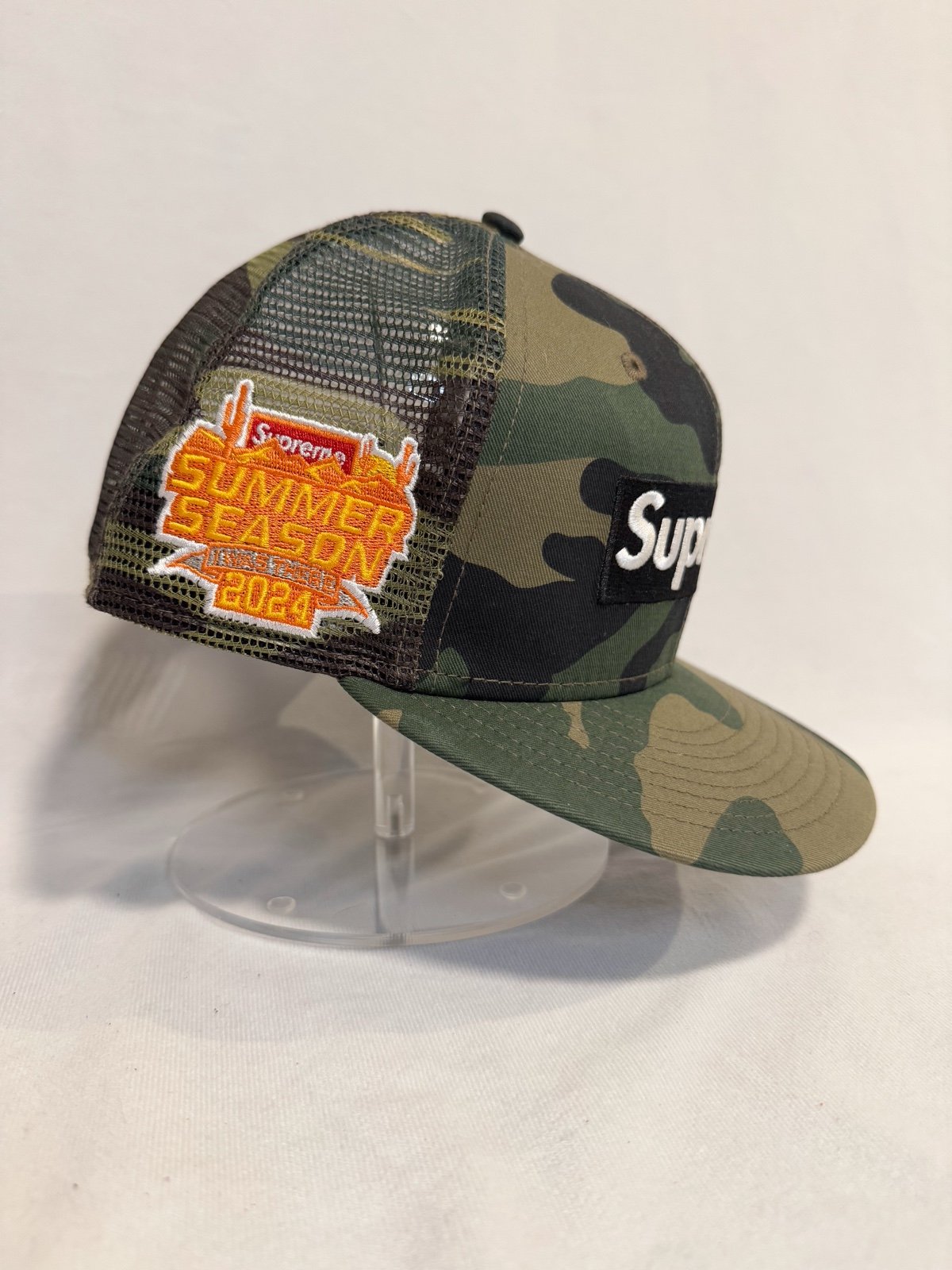 SUPREME NEW ERA BOX LOGO MESH BACK FITTED HAT 7 1/2 SS24