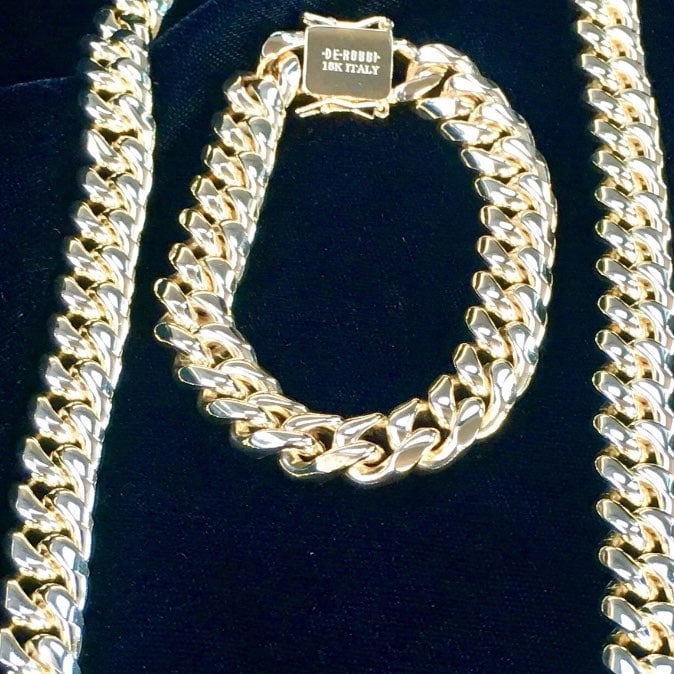 CUBAN LINK CHAIN 18K GOLD MADE IN ITALY