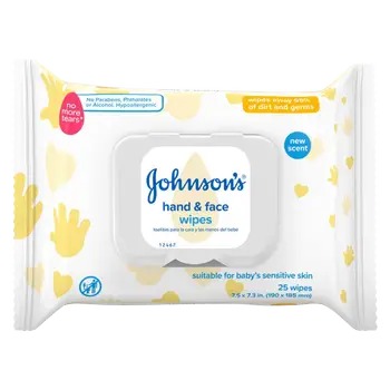 QTY 4 Johnson's Hand & Face Wipes 25ct