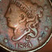 1834 Large Liberty Head Penny Beautiful tone Rare USA Genuine Copper 189 years