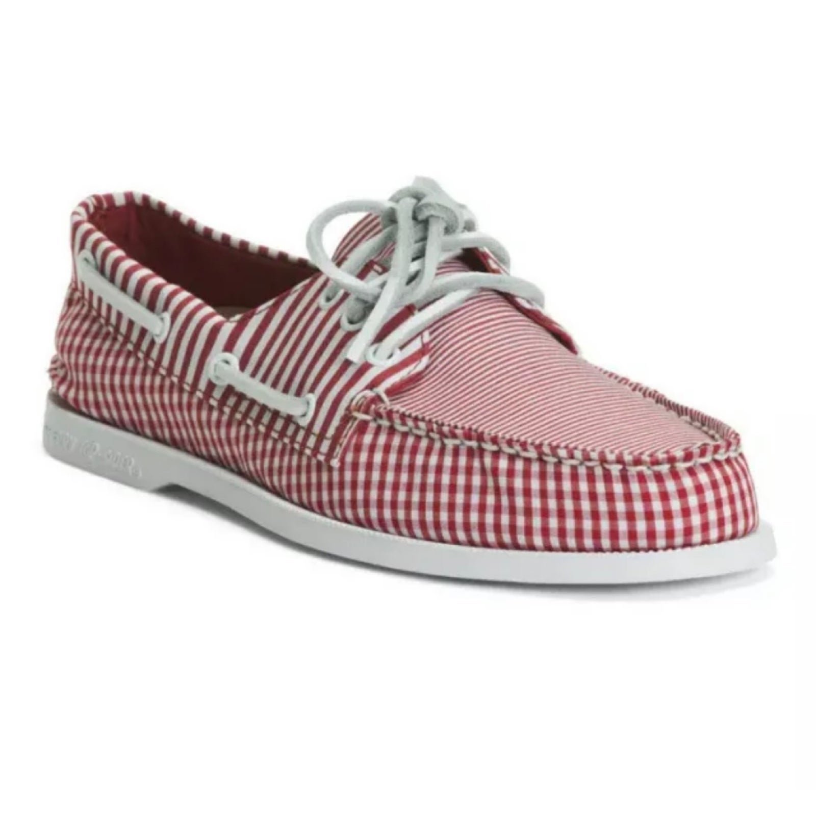 Sperry Top-Sider Leeward 3 Eye Canvas Casual Gingham Boat Shoes, Men’s Size 9