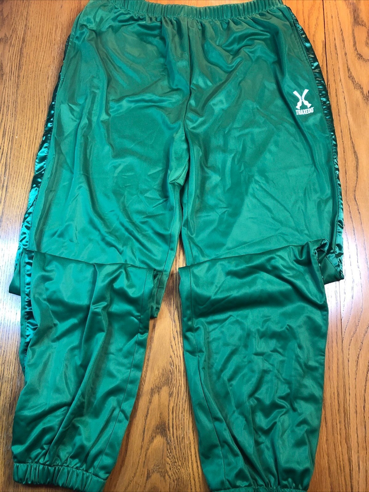 Traxedo Track Pants Rare Size Xl Green Polyester