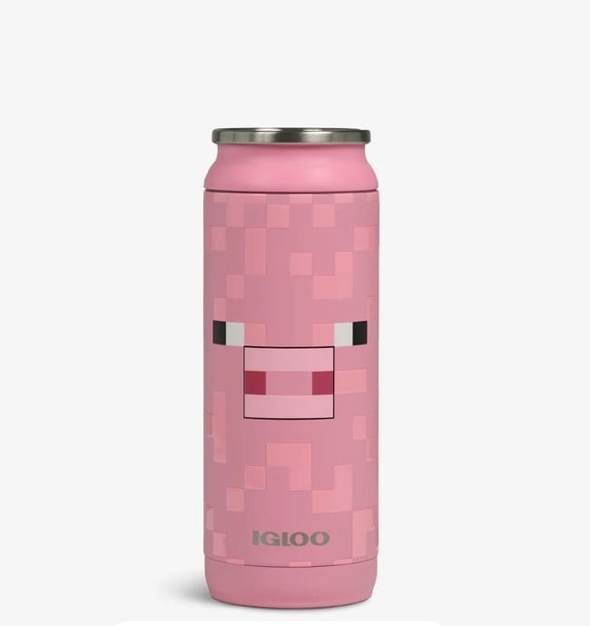 MINECRAFT Insulated Tumbler Can Pink Pig 16 oz Stainless Steel New