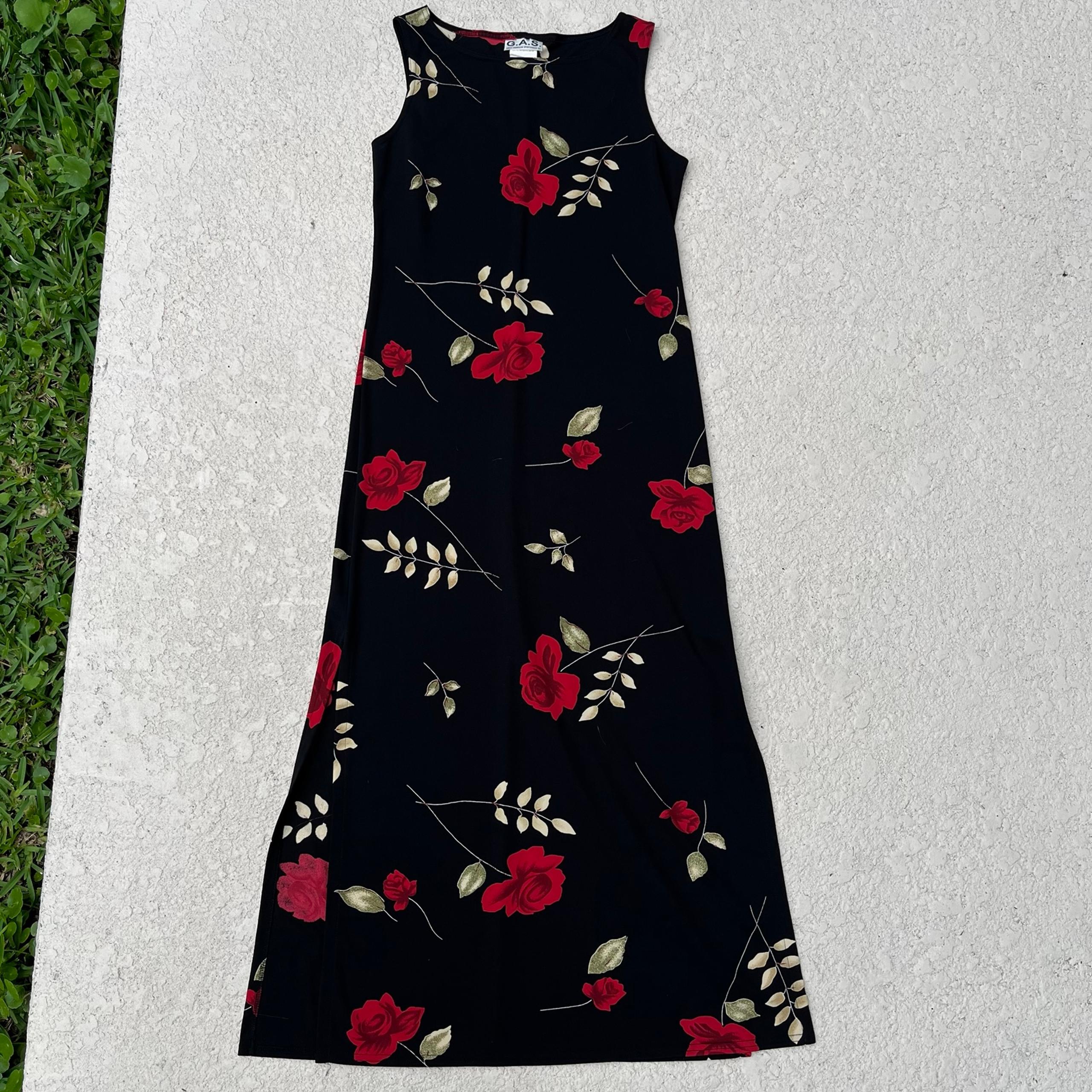 Vtg G.A.S. Great American Sportswear Floral Dress Size Medium Made In USA