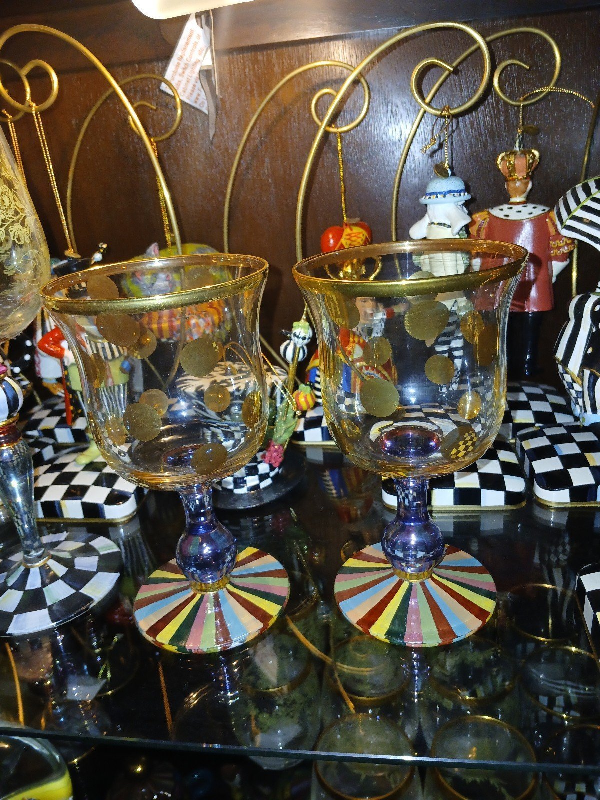 1 New Mackenzie-childs foxtrot water glass