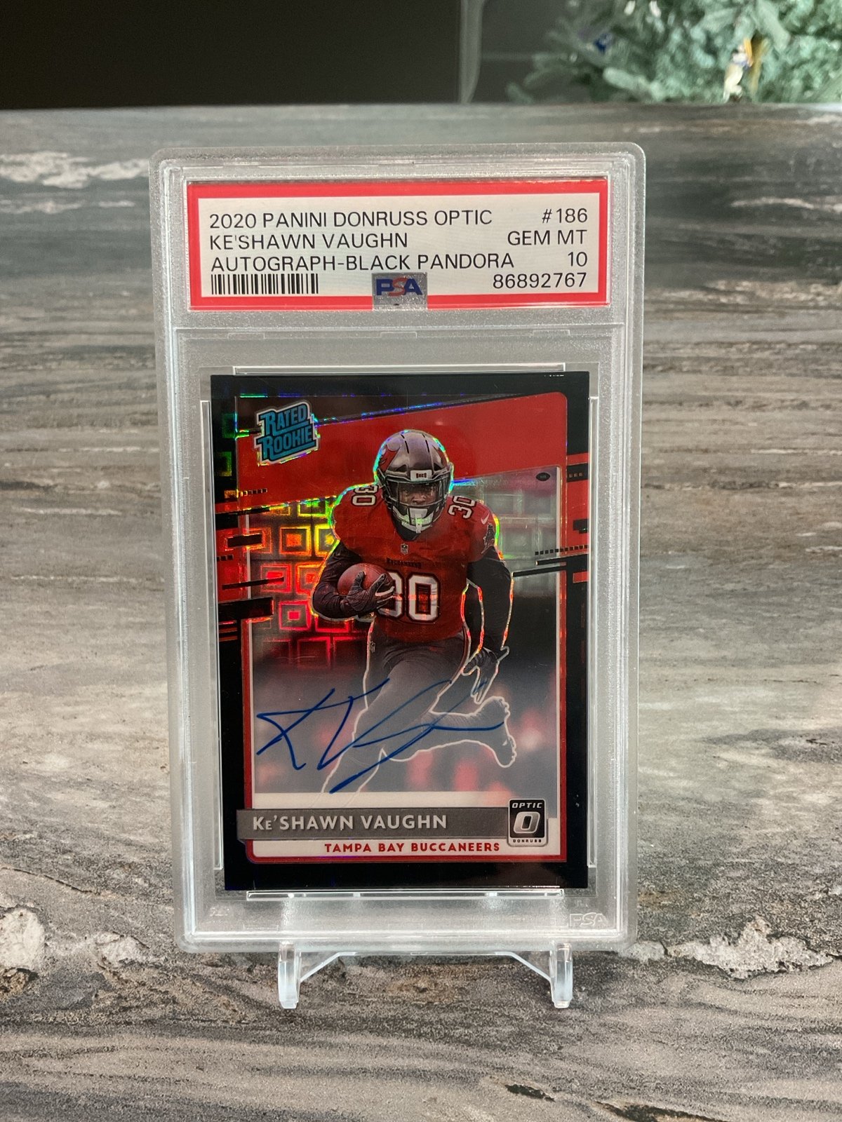 Keshawn Vaughn Black Pandora Prizm Rookie Autograph PSA 10 Gem Mint