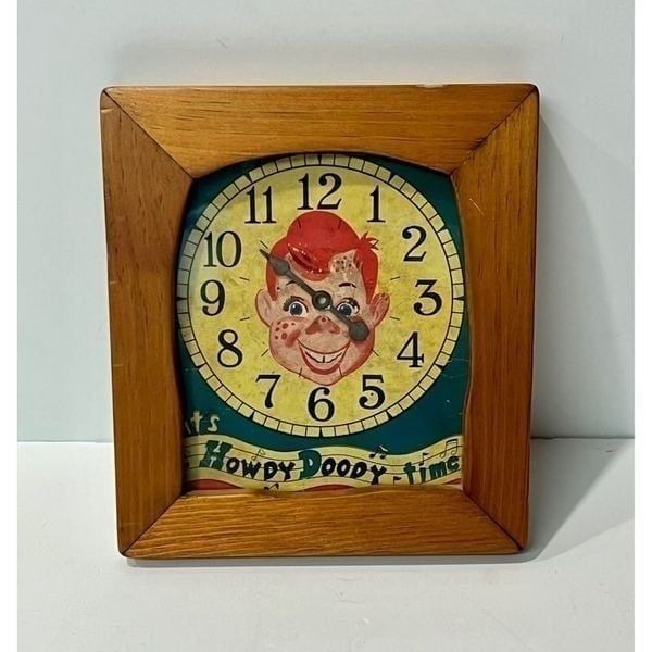 Vintage 1950’s Howdy Doody Original Boardgame Cardboard Clock Time Spinner Toy