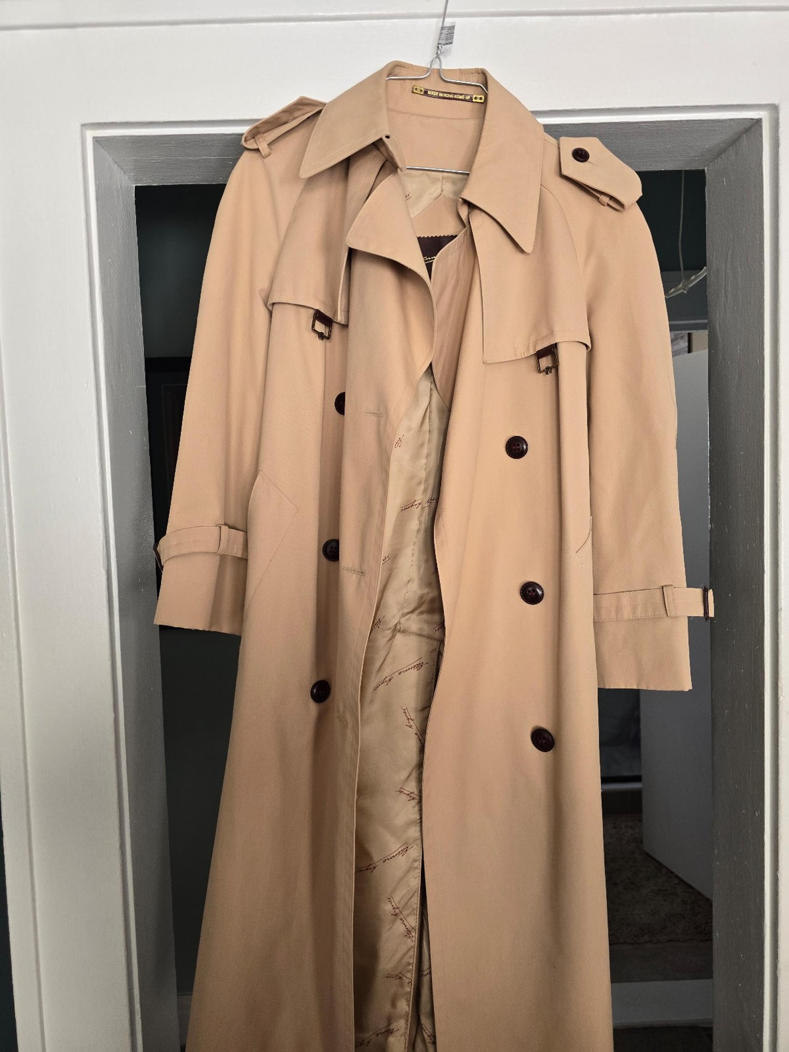 Vintage Etienne Aigner Trench Coat Women’s Sz 6 Double Breasted Belted Tan