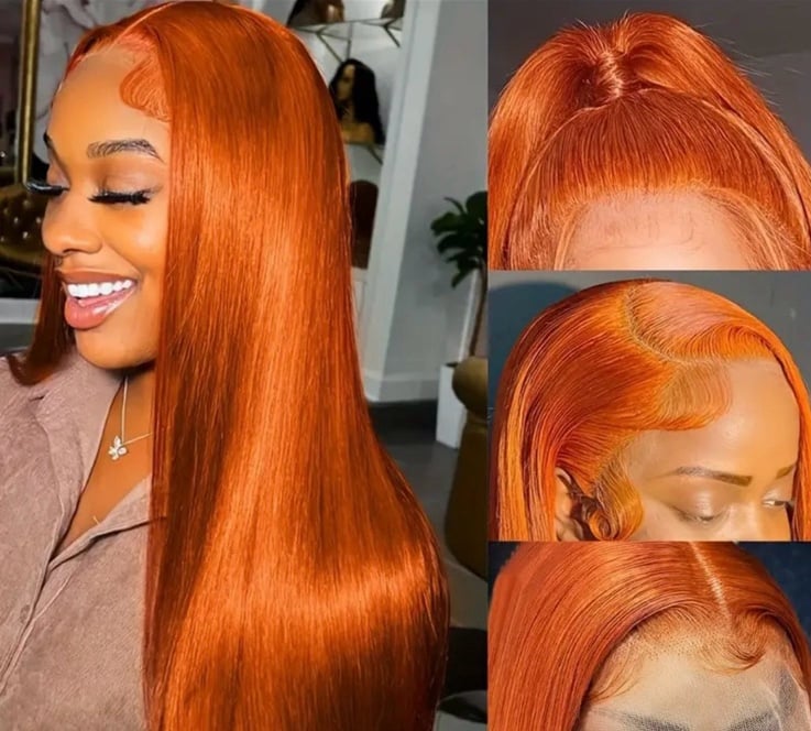 28 Inch synthetic hair ginger wig
