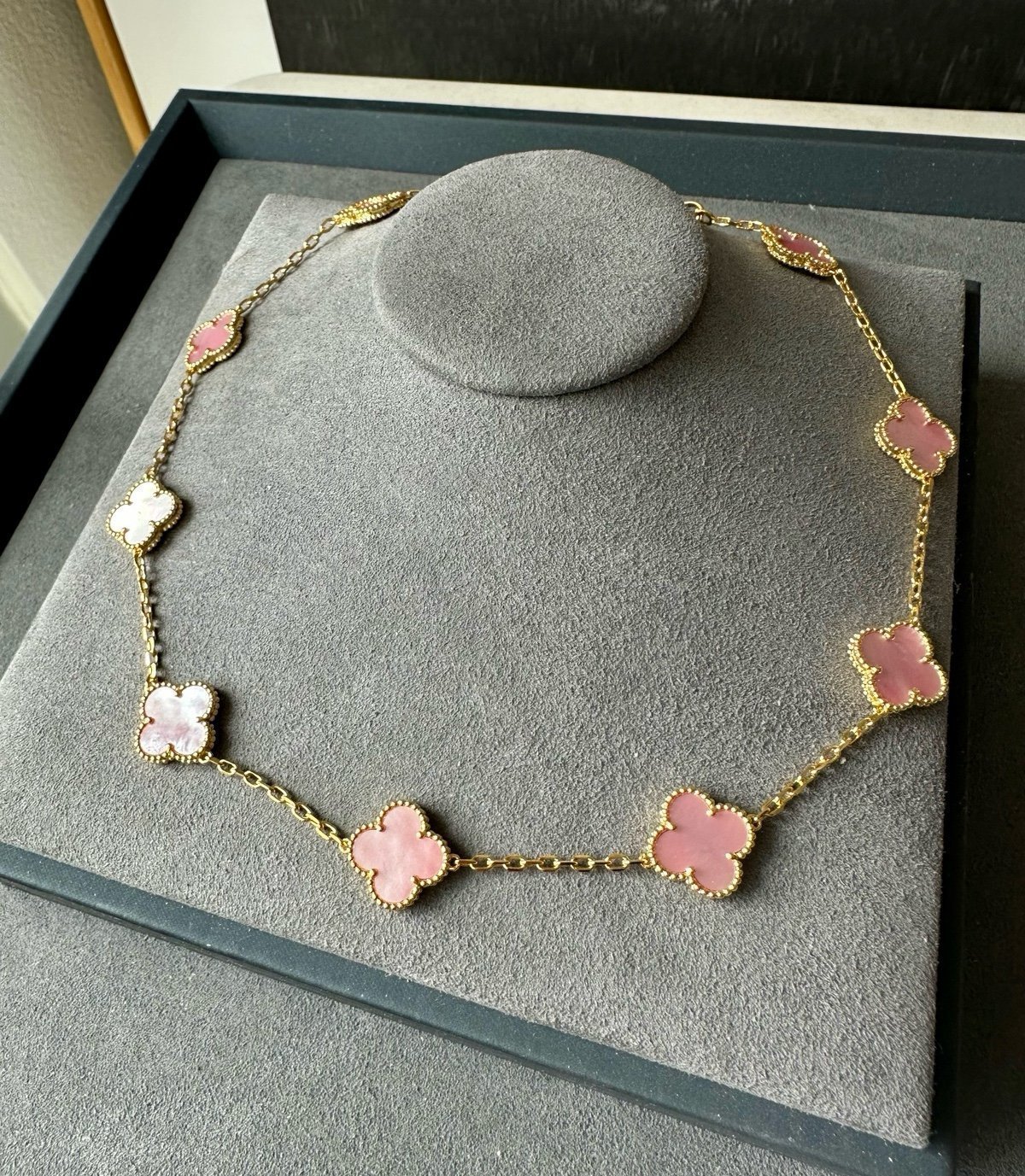 Clover necklace 925 silver 18k gold plated 10 motifs clover necklace pink mop