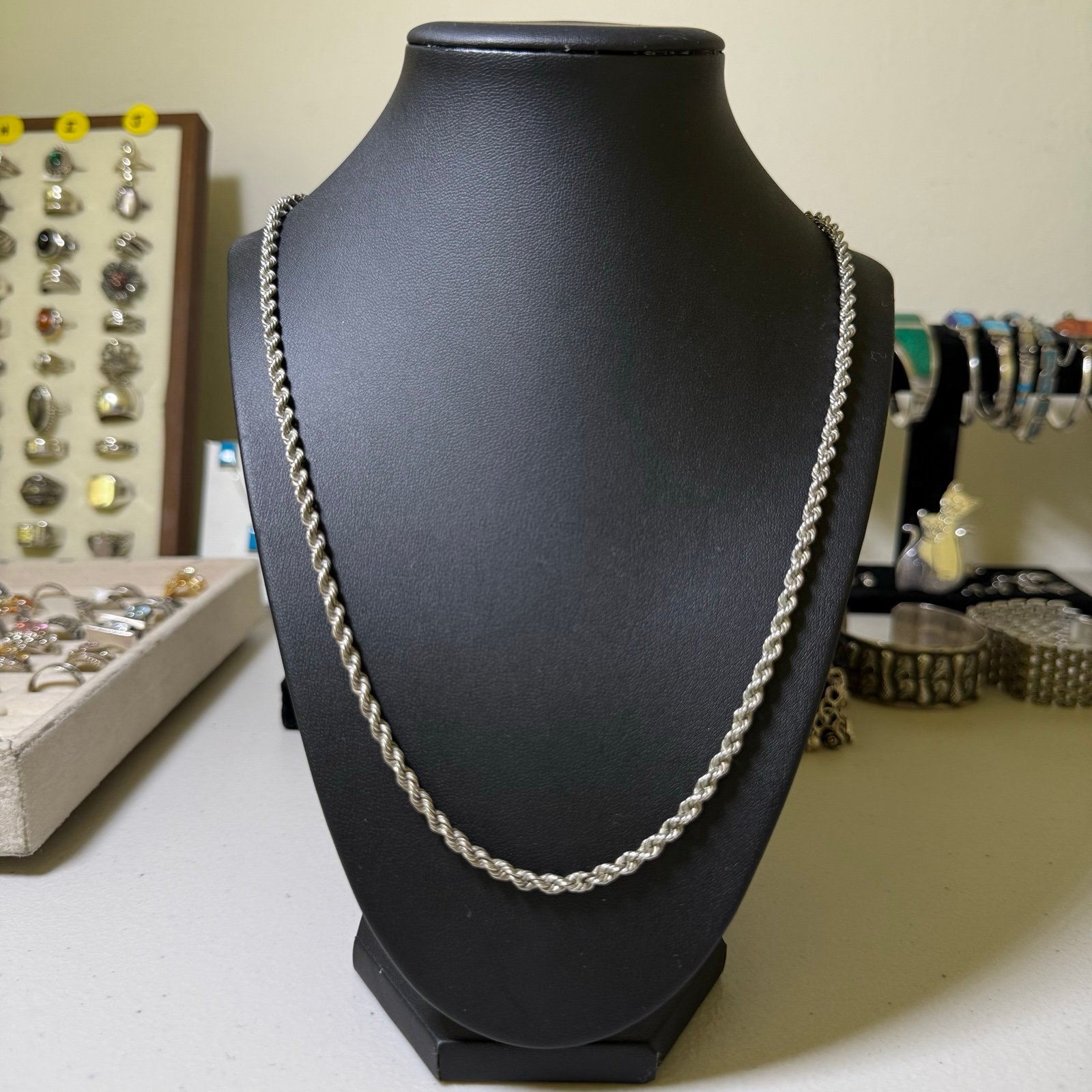 22 inch Rope Sterling Silver Chain