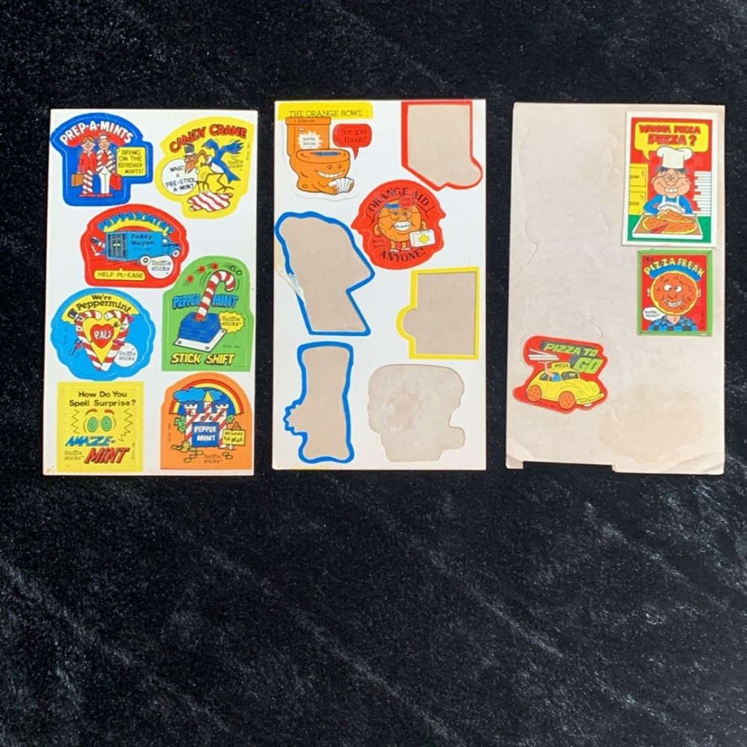 Vintage 80’s GIL Sniffle Sticks Scratch & Sniff Stickers - PEPPERMINT - Rare