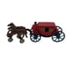 *Antique Metal Tandom Horse & Red Carriage Buggy Collectible Cast Iron Toy