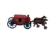 *Antique Metal Tandom Horse & Red Carriage Buggy Collectible Cast Iron Toy