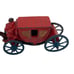 *Antique Metal Tandom Horse & Red Carriage Buggy Collectible Cast Iron Toy