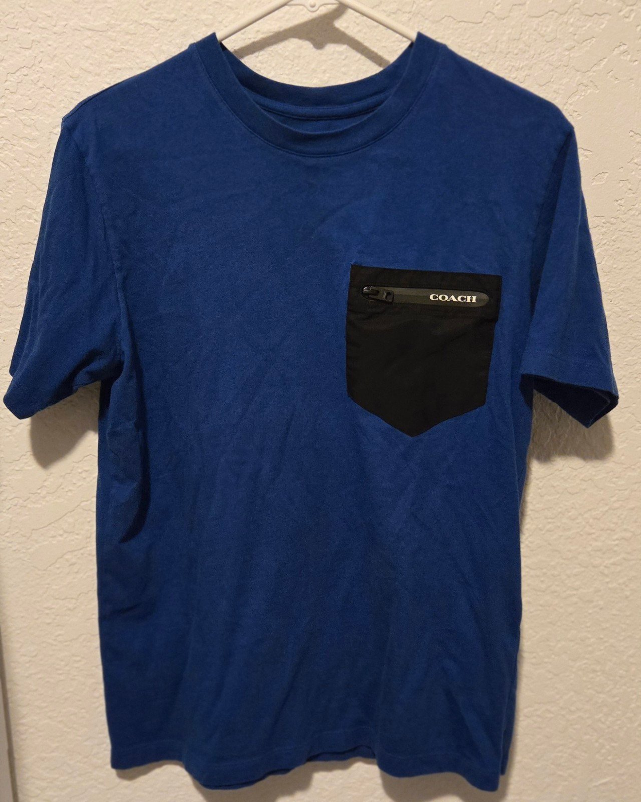Mens Blue Coach Pocket T Shirt