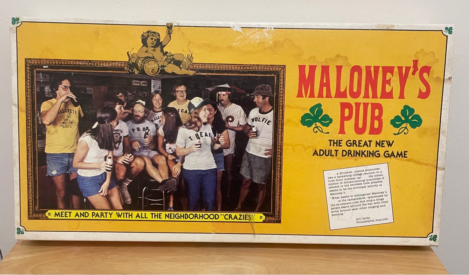 Maloney’s Pub Adult Drinking Board Game Shamrock Vintage Rare 1978