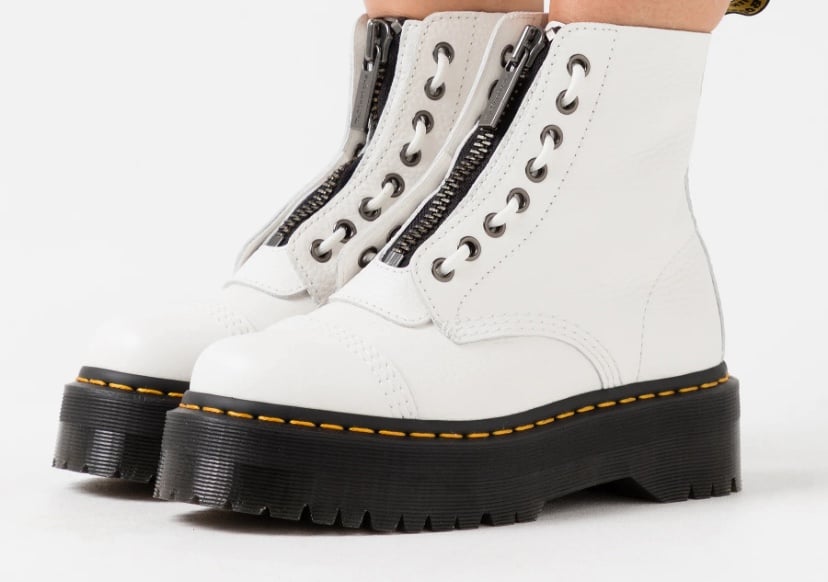 Dr. Martens Sinclair Ankle Boots Womens US 8 Platform White Front Zip