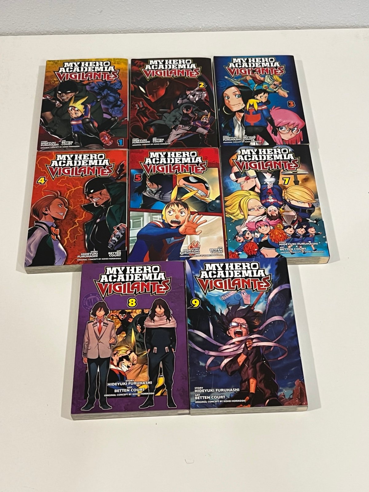 LOT - My Hero Academia VIGILANTES collection, Volumes 1-9 *NO 6 MISSING* manga
