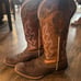 Ariat Crossfire Caliente Western Cowboy Boots Brown Square Toe sz 7.5