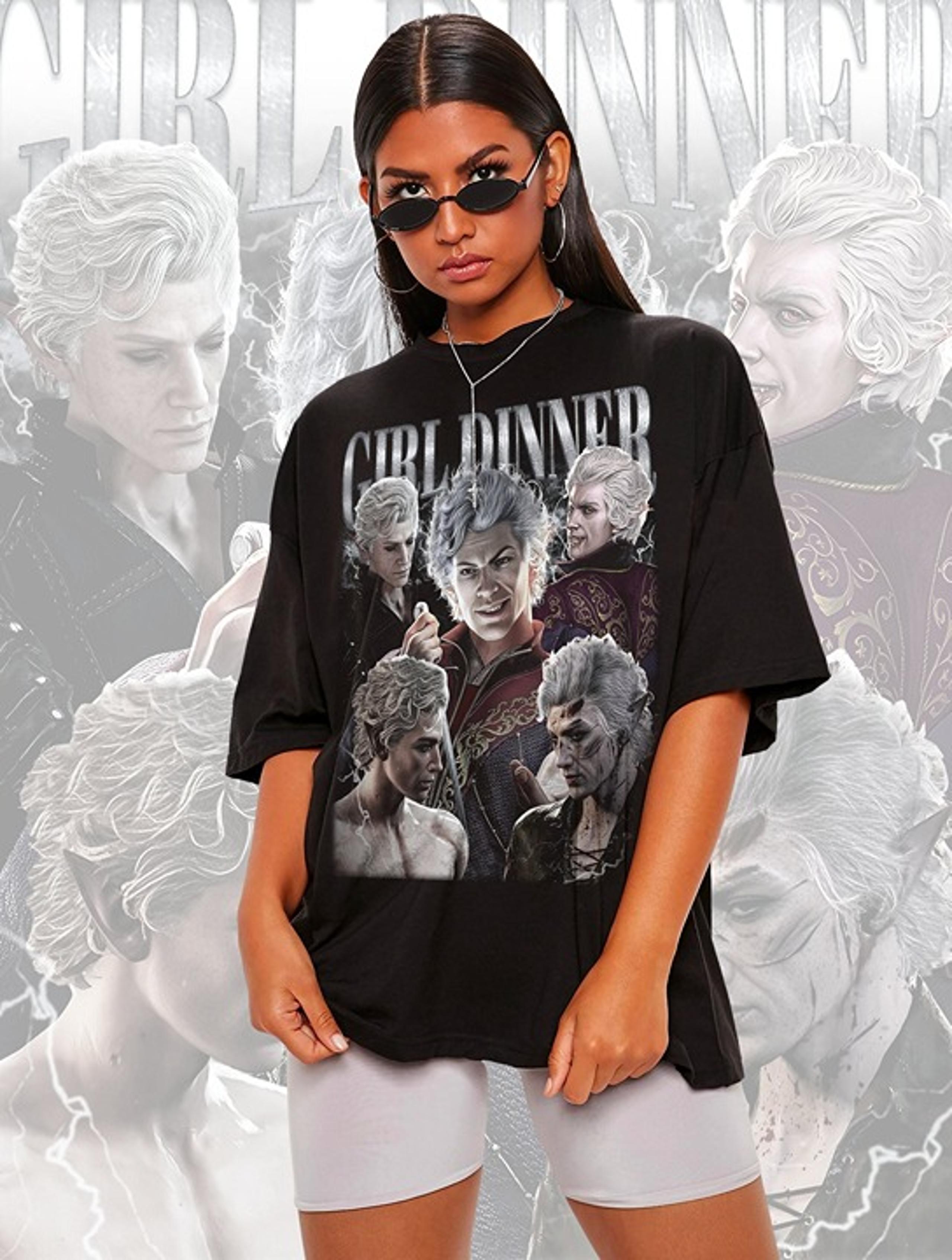 Streetwear Girl Dinner Astarion Baldurs Gate 3 Vintage T-Shirt, Astarion Shirt,