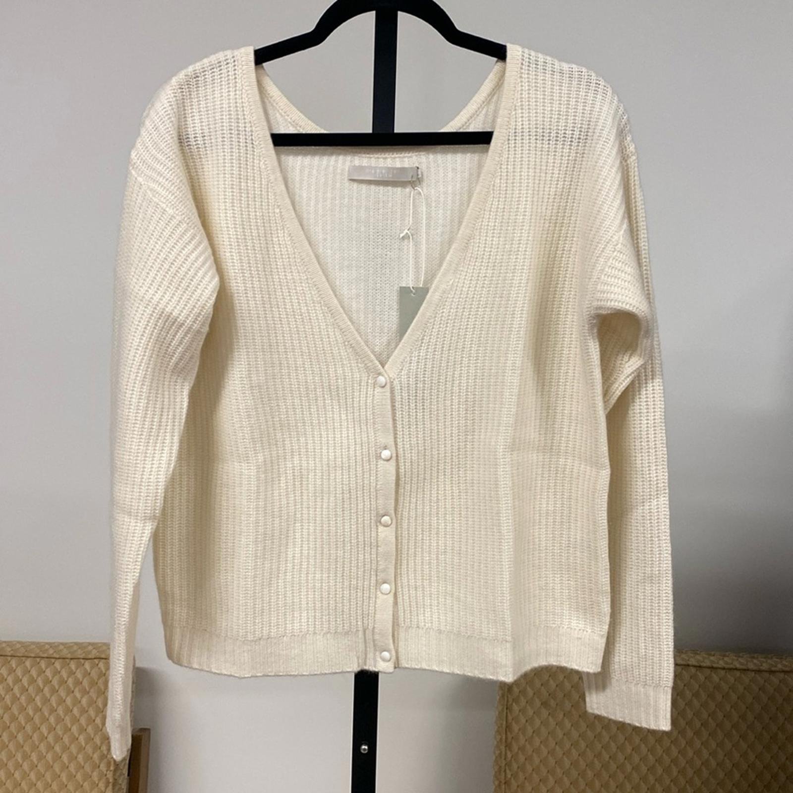One Grey Day 100% Cashmere Button Up Cardigan, NWT, SIZE SMALL