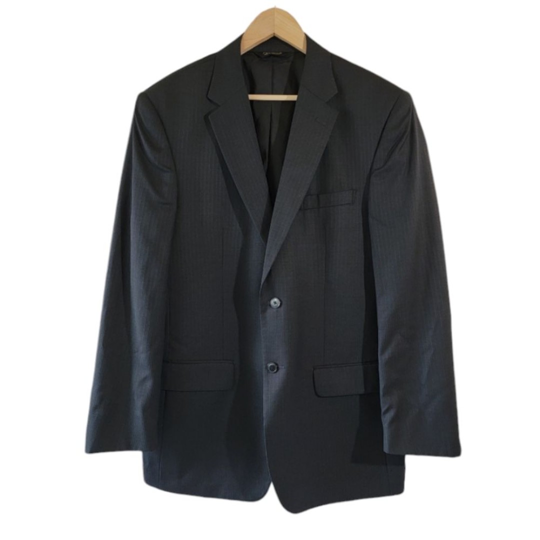 Jos. A. Bank Tailored Fit Traveler's Collection 100% Wool Sport Coat 42L Black
