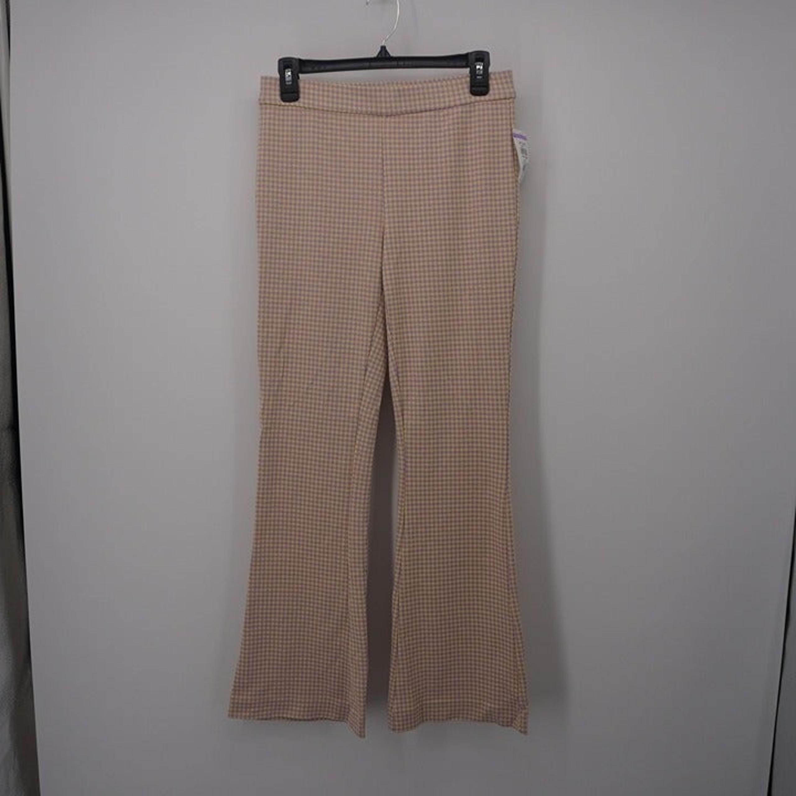 Vero Moda NWOT Women's Kamma Flared Gingham Pant Pull On Knitted Size M
