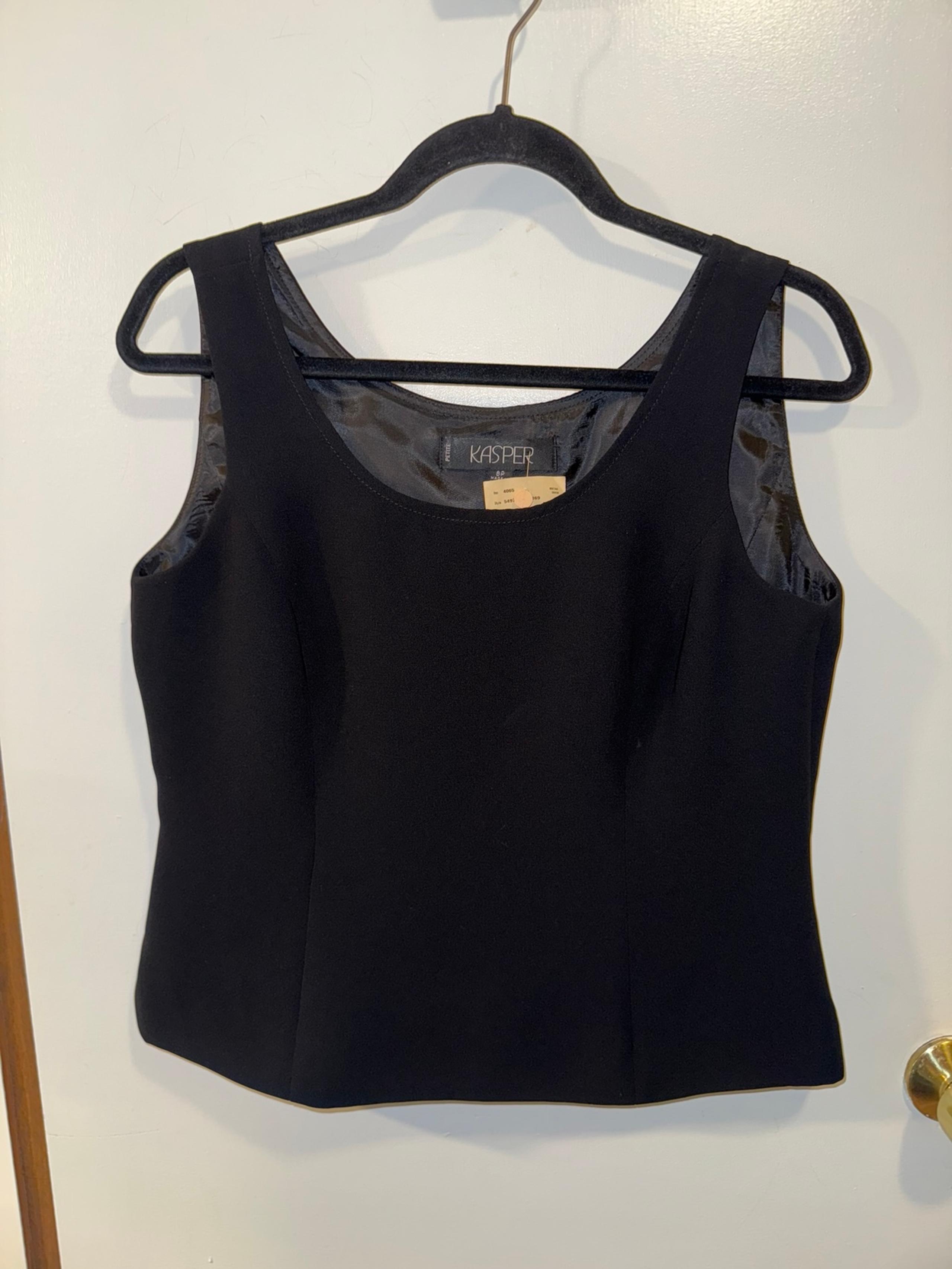 NWT Women’s Black Camisole - Kasper Brand - Size 8P Petite