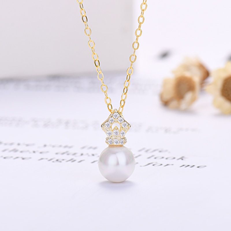 Bao's new INS minimalist style personality temperament 14k gold pearl necklace S