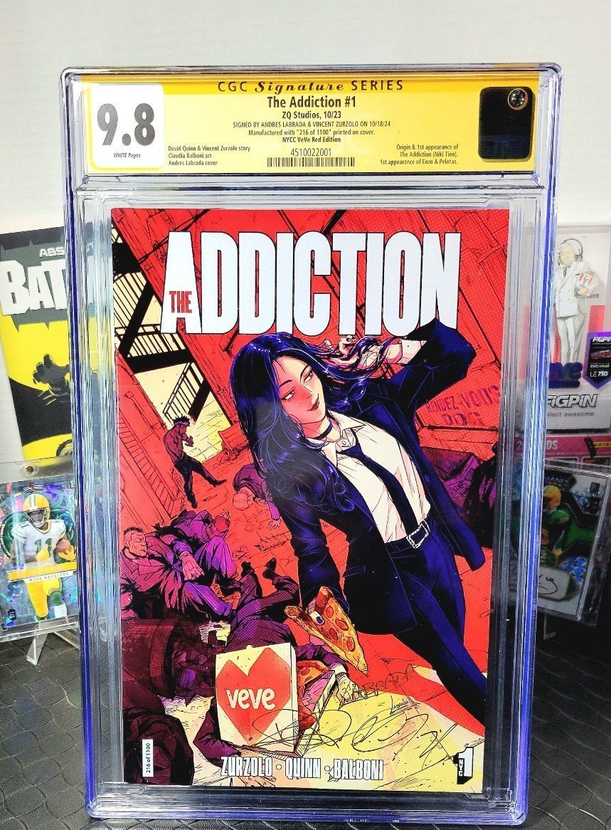 The Addiction #1 NYCC Grimaldi's Trade Cover CGC 9.8 Signed Zurzolo & Labrata