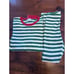 Hanna Andersson Adult Size XL Green White & Red Trim Striped Pajamas Long Johns