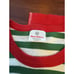 Hanna Andersson Adult Size XL Green White & Red Trim Striped Pajamas Long Johns