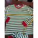 Hanna Andersson Adult Size XL Green White & Red Trim Striped Pajamas Long Johns