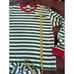 Hanna Andersson Adult Size XL Green White & Red Trim Striped Pajamas Long Johns