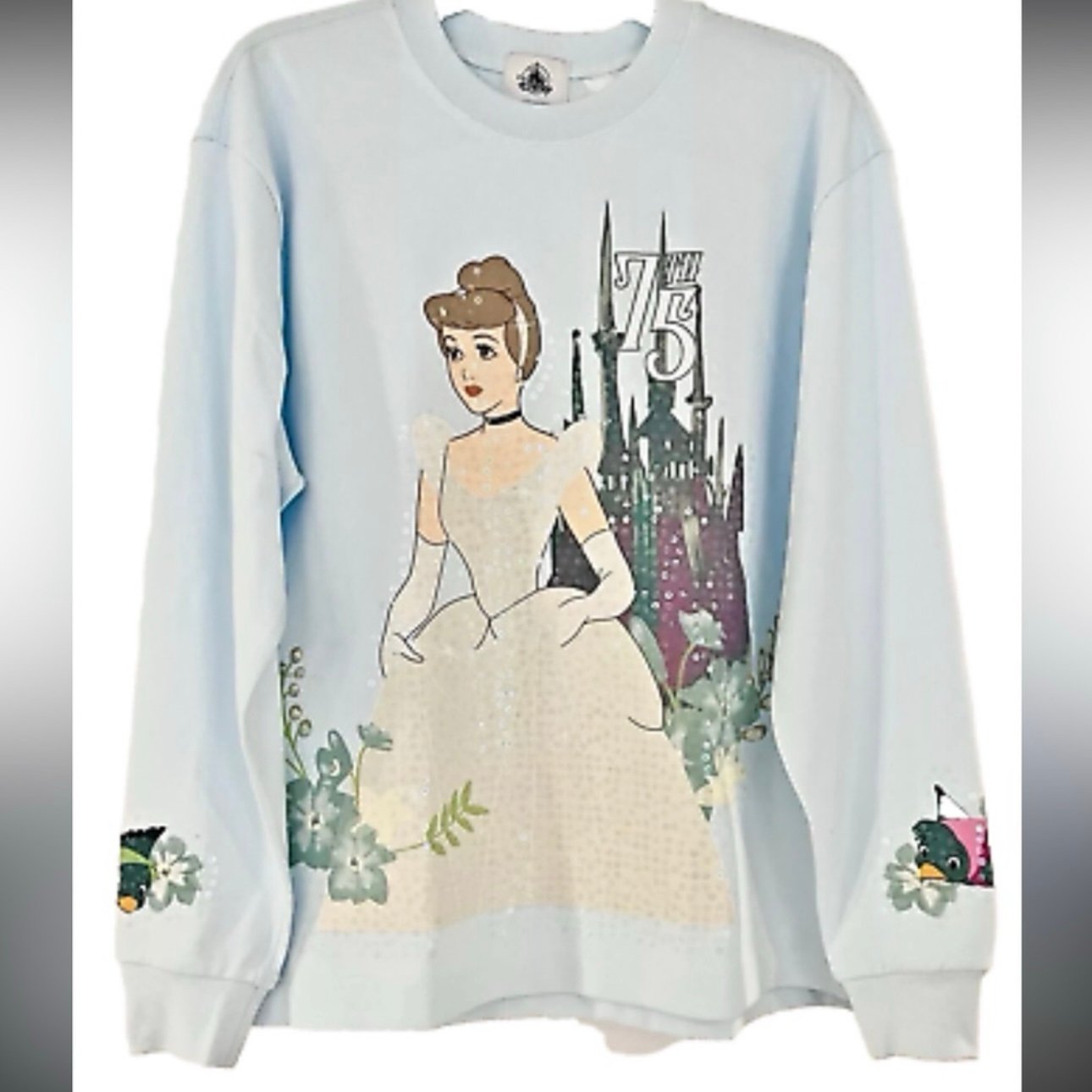 NWT Disney Parks Cinderella 75th Anniversary Once Upon a Time Sequin Sweatshirt