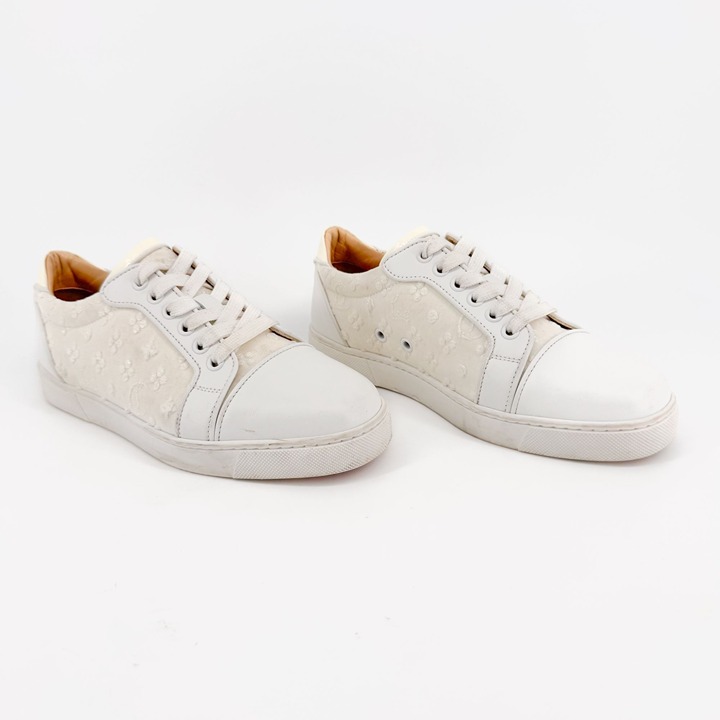 Christian Louboutin Vieira Orlato Sneaker Size 36.5 US 6.5 White CL Logo Leather