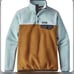 RARE baby blue and brown synchilla fleece Pullover