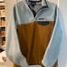 RARE baby blue and brown synchilla fleece Pullover