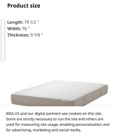 Move out sale IKEA king size mattreses well maintained snd spotless. IKEA king s